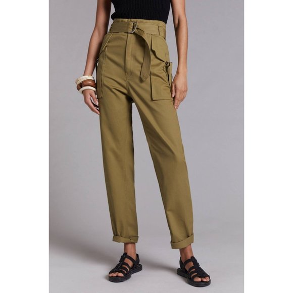 Anthropologie Magali Pascal Belted Taper Pants - Picture 4 of 11